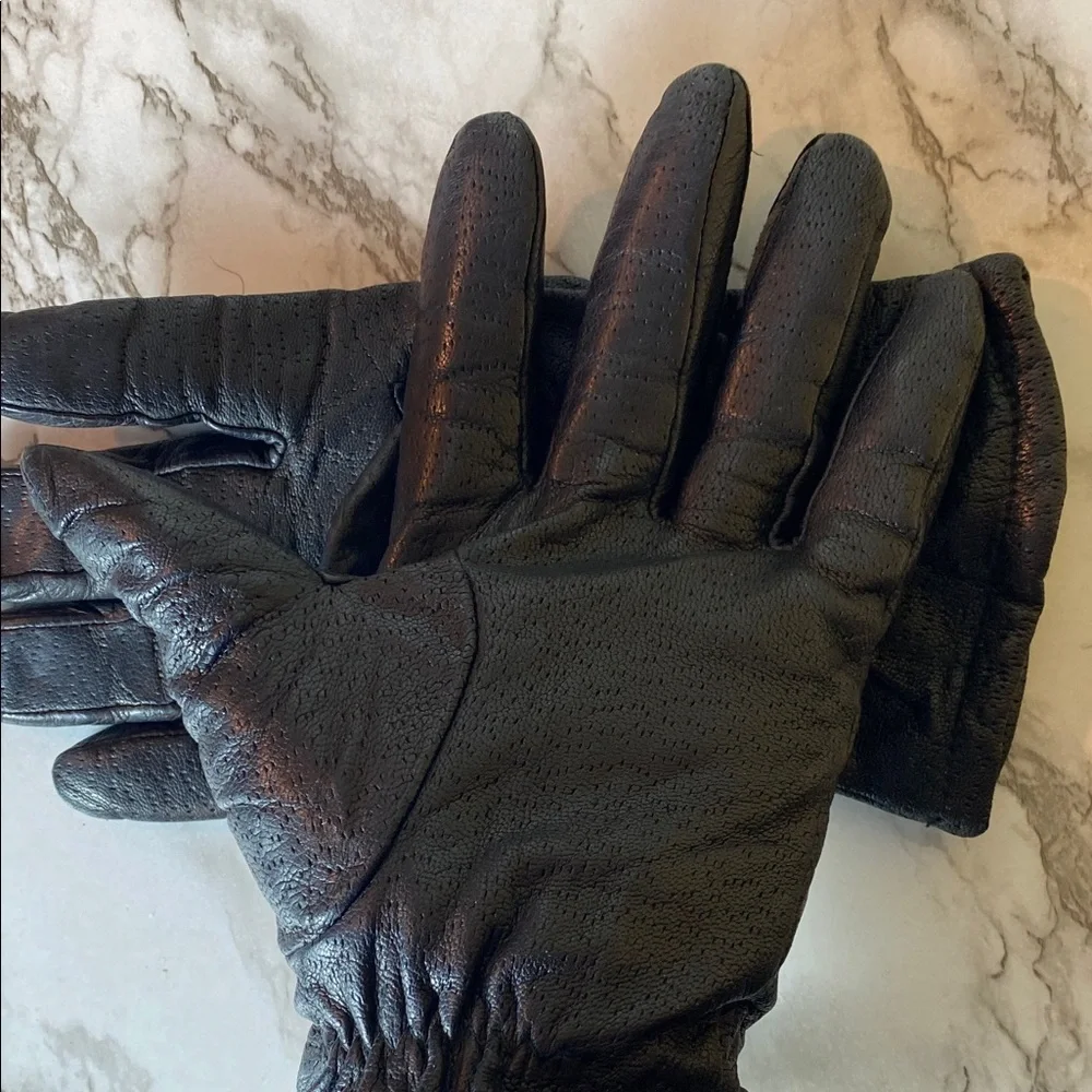 Vintage Women’s Black Leather Gloves Size 8 WPL 9522